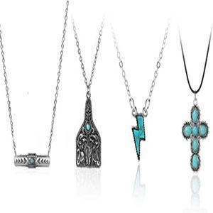 Natural Turquoise  Boho Western Necklaces Jewelry for Women Necklace